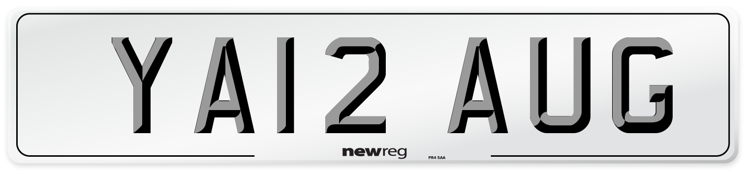 YA12 AUG Number Plate from New Reg